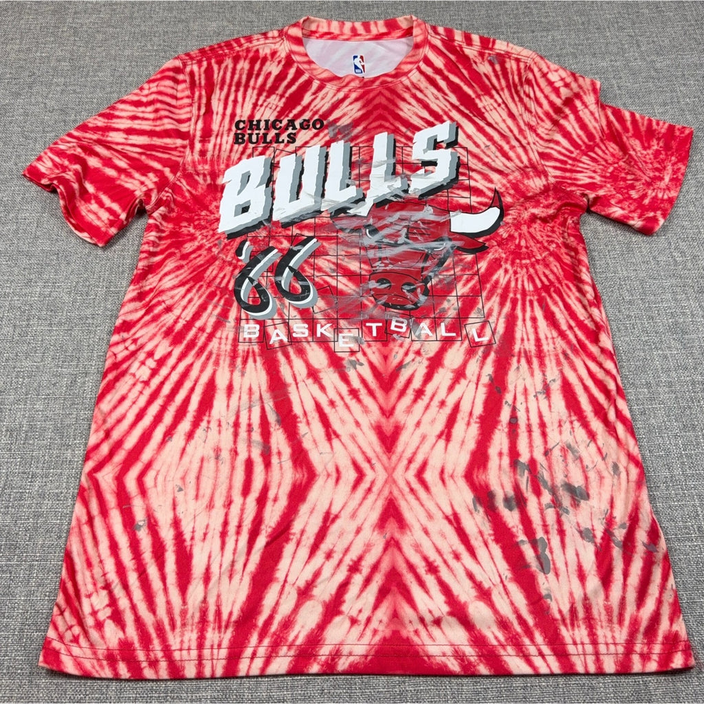 Chicago Bulls Ultra Game Tie Dye Graphic T Shirt Mens M Red NBA 66 AOP
