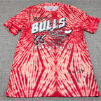 Chicago Bulls Ultra Game Tie Dye Graphic T Shirt Mens M Red NBA 66 AOP