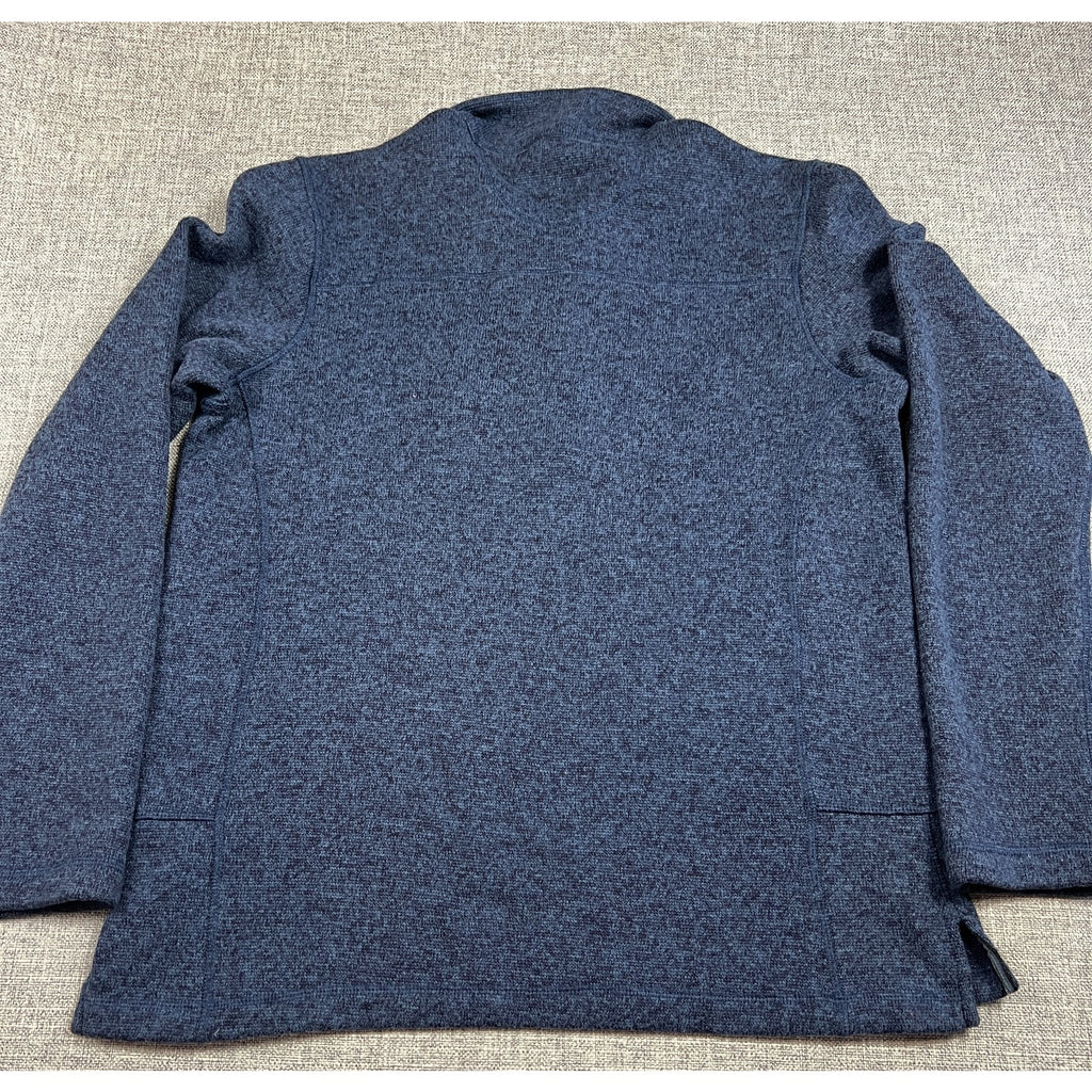 Woolrich Men’s M Blue Sweater Fleece Quarter Zip Pullover Chest Pocket