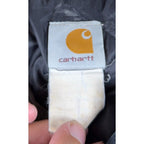 Carhartt Jacket Mens Black Duck Canvas Work Coat Distressed Corduroy Collar