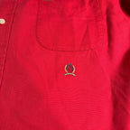 Tommy Hilfiger Shirt Mens Large Red Button Down Crest Logo Y2K 2001 Cotton