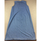 Vintage 90s Denim Maxi Jumper Dress Womens XL Giraffe Applique Rhinestone USA