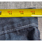 Chams Denim Jeans Mens 32x31 Gray Black Red Embroidered Pockets Y2K Straight