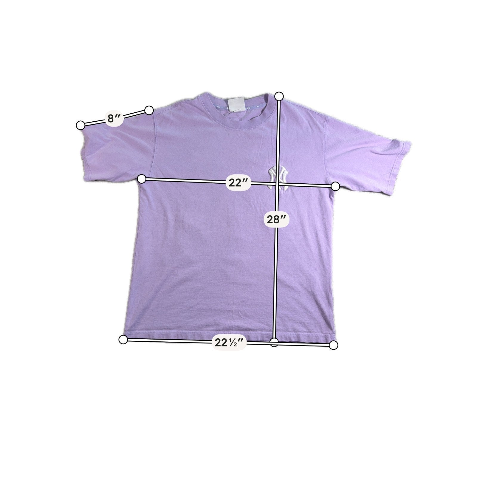 MLB Korea Oversized New York Yankees T Shirt Mens Large Purple Lavender NY