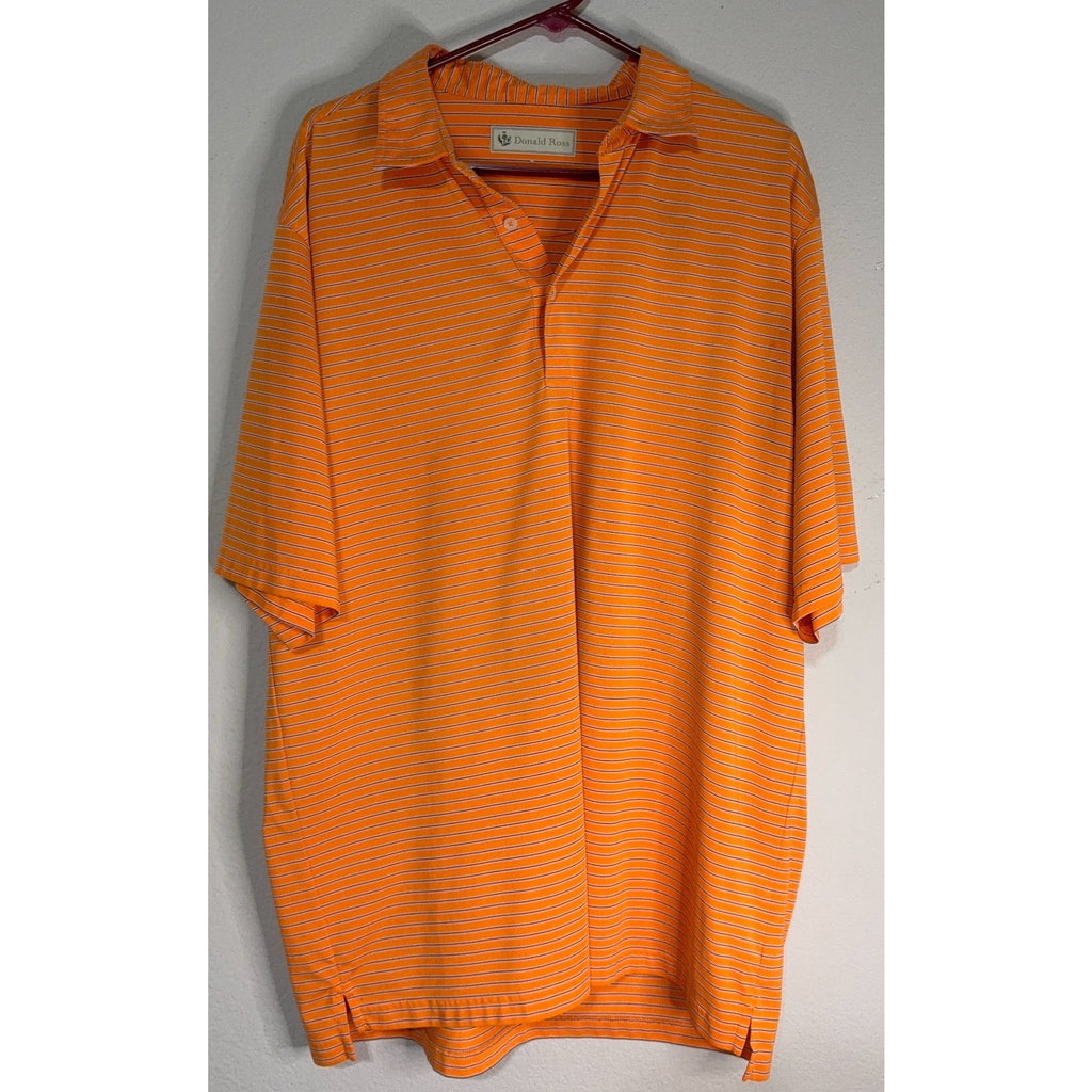 Donald Ross Golf Polo Lot Mens XL Orange Blue Striped Performance Shirts 1896