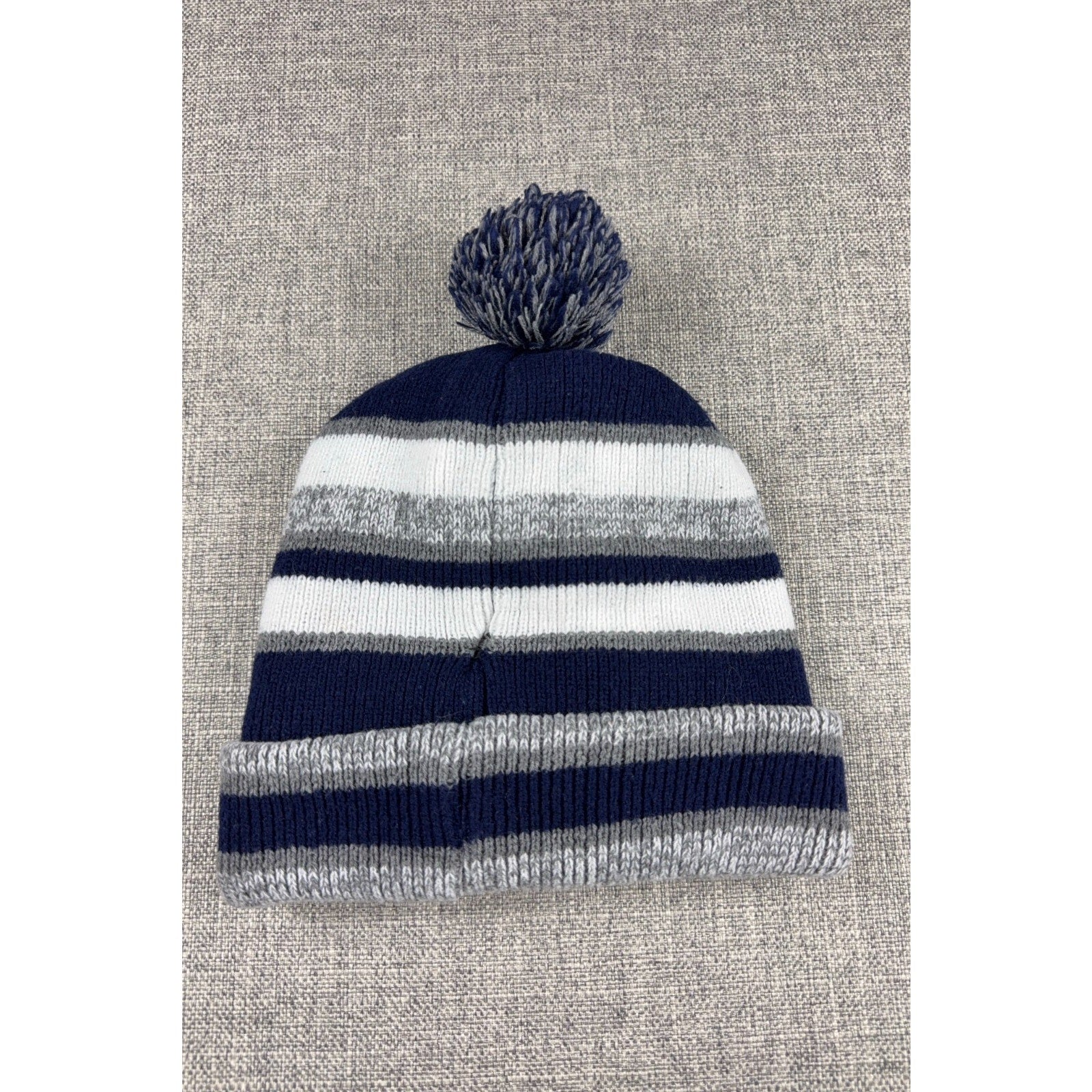 Dallas Football Knit Beanie Hat Lot of 2 Navy Gray Pom Cuffed Winter