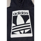 Adidas Originals Hoodie Mens M Black Trefoil 3 Stripes Sleeve Graphic Pullover