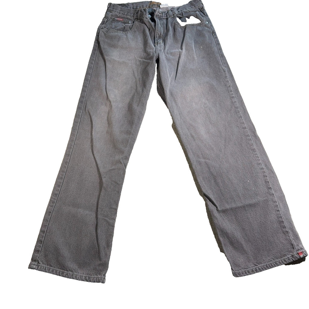 Kikwear Rushmore Jeans Mens 33x30 Gray Baggy Wide Leg Y2K Rave Skater Denim