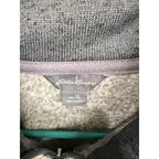 Eddie Bauer Mens XL Quarter Zip Sweater Fleece Pullover Gray Sherpa Lined