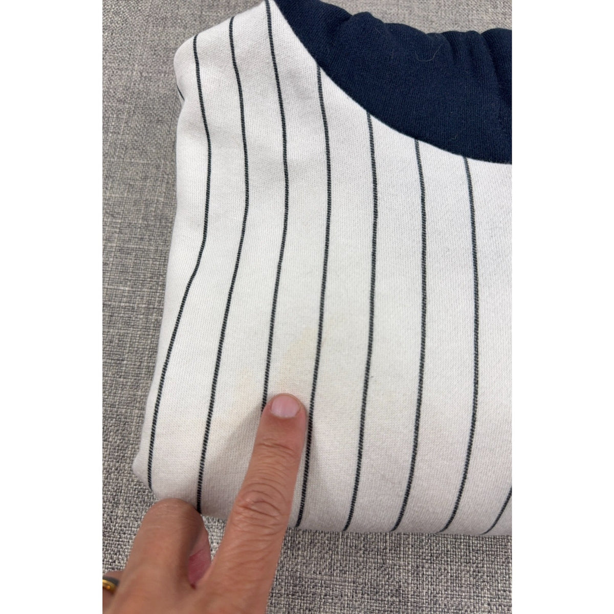 47 Louisville Slugger Hoodie Mens L Pinstripe Baseball Jersey 125 Powerized