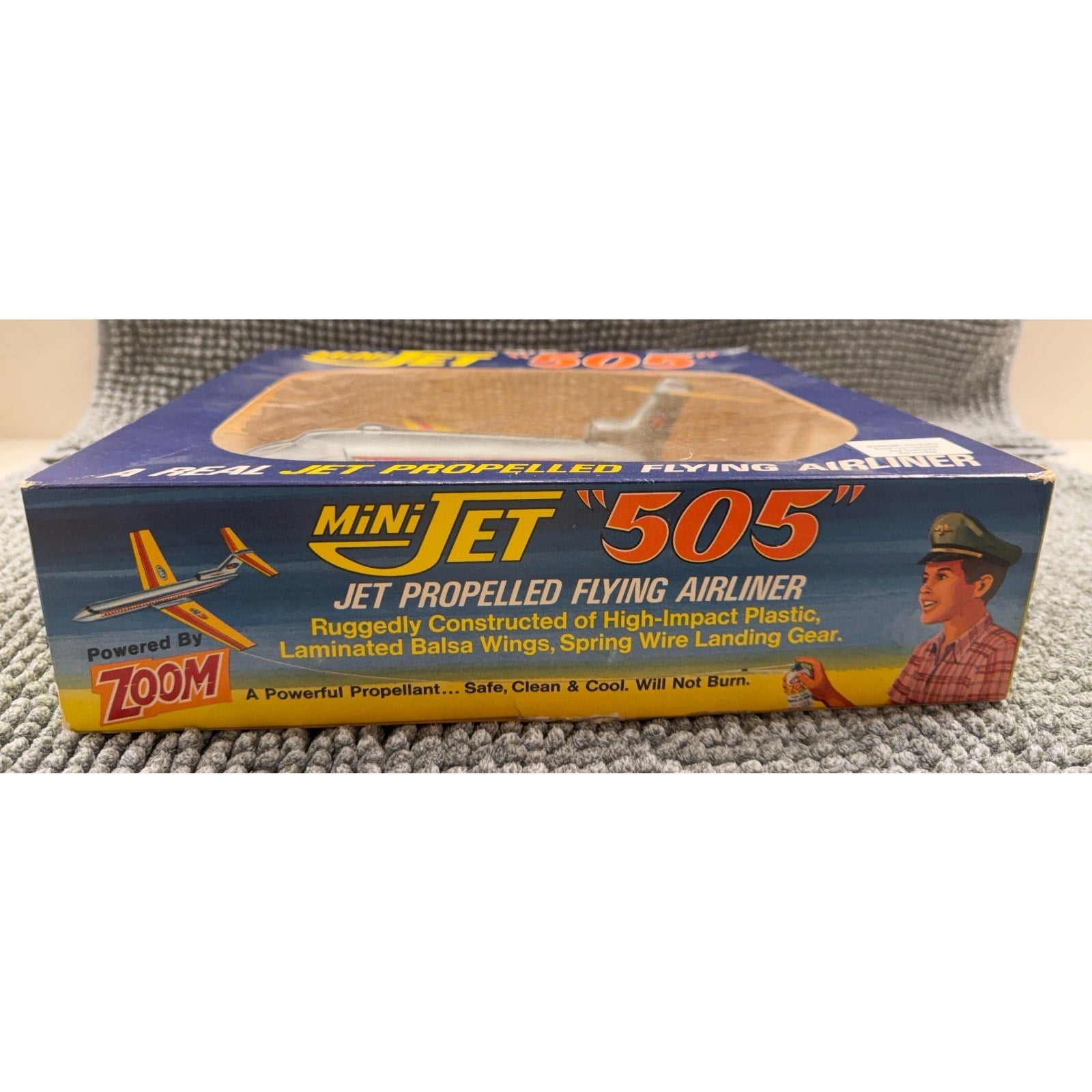 1970 Victor Stanzel Mini Jet 505 ZOOM Jet Propelled Airliner Toy Plane Boxed