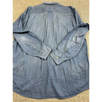 Vintage 90s Tommy Hilfiger Chambray Shirt Mens 16-35 L Hong Kong Crest