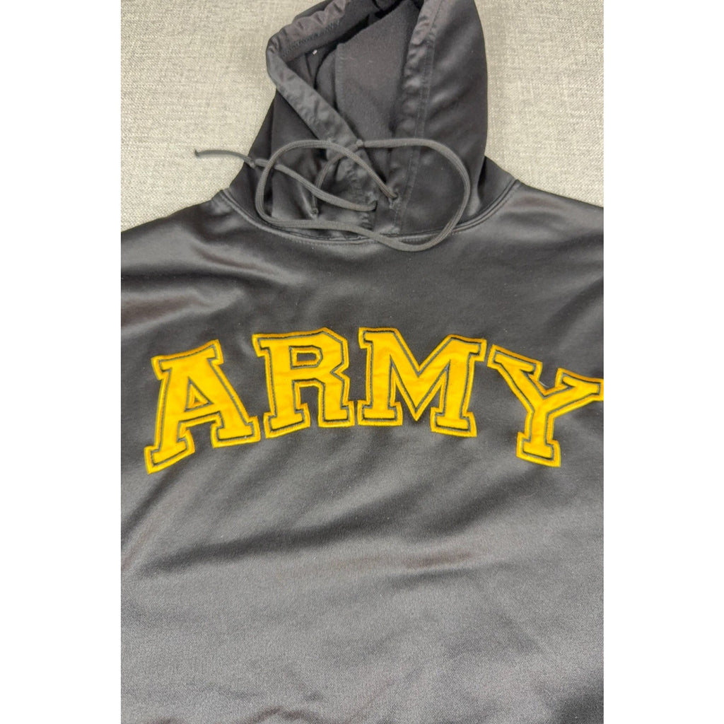 US Army Hoodie Mens Black Gold Embroidered Logo Pullover Military Sweatshirt