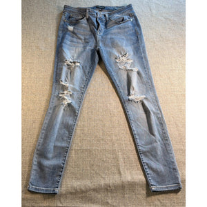 Judy Blue JB82125LT Jeans Womens 13/31 Skinny Stretch Distressed Denim