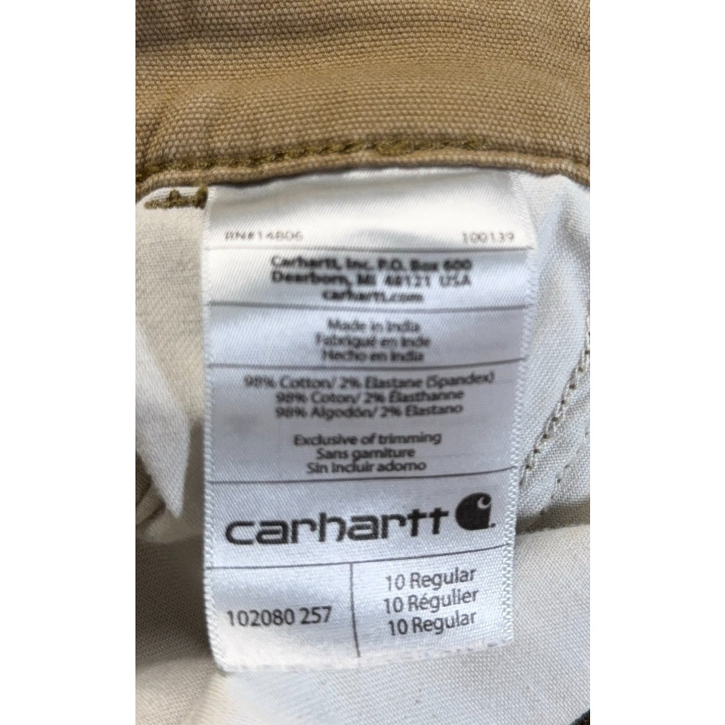 Carhartt Womens Carpenter Pants 10 Regular Brown Original Fit Canvas Workwear