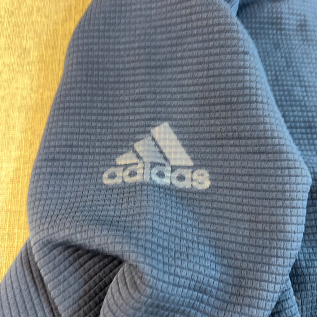 adidas USA Volleyball Crewneck Sweatshirt Mens Large Blue Textured Stripe Sleeve