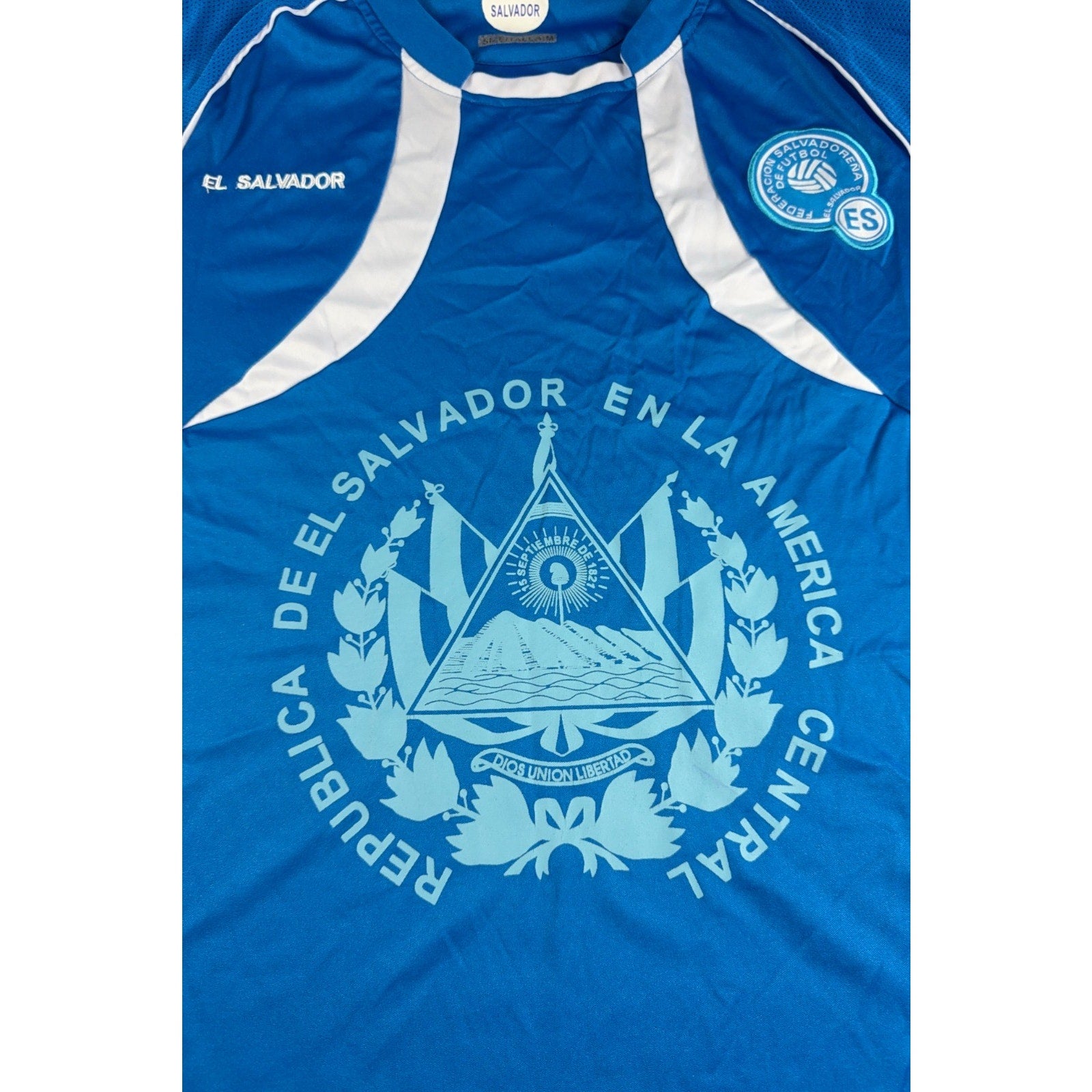 El Salvador La Selecta Soccer Jersey Peña Size M Blue FES Futbol Supporter Shirt