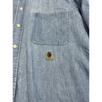 Vintage 90s Tommy Hilfiger Chambray Shirt Mens 16-35 L Hong Kong Crest
