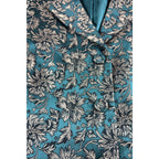 Nine West Woman Blazer 16W Teal Floral Jacquard 3/4 Sleeve Plus Size Jacket