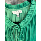 Current Air Los Angeles Green Pleated Mini Dress Womens Medium Ruffle Boho