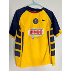Club America JONA 7 Soccer Jersey Youth Large Yellow Blue BIMBO Mexico Futbol