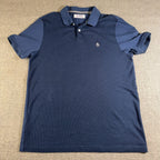 Original Penguin Polo Shirt Mens M Navy Blue Textured Cotton Golf Casual