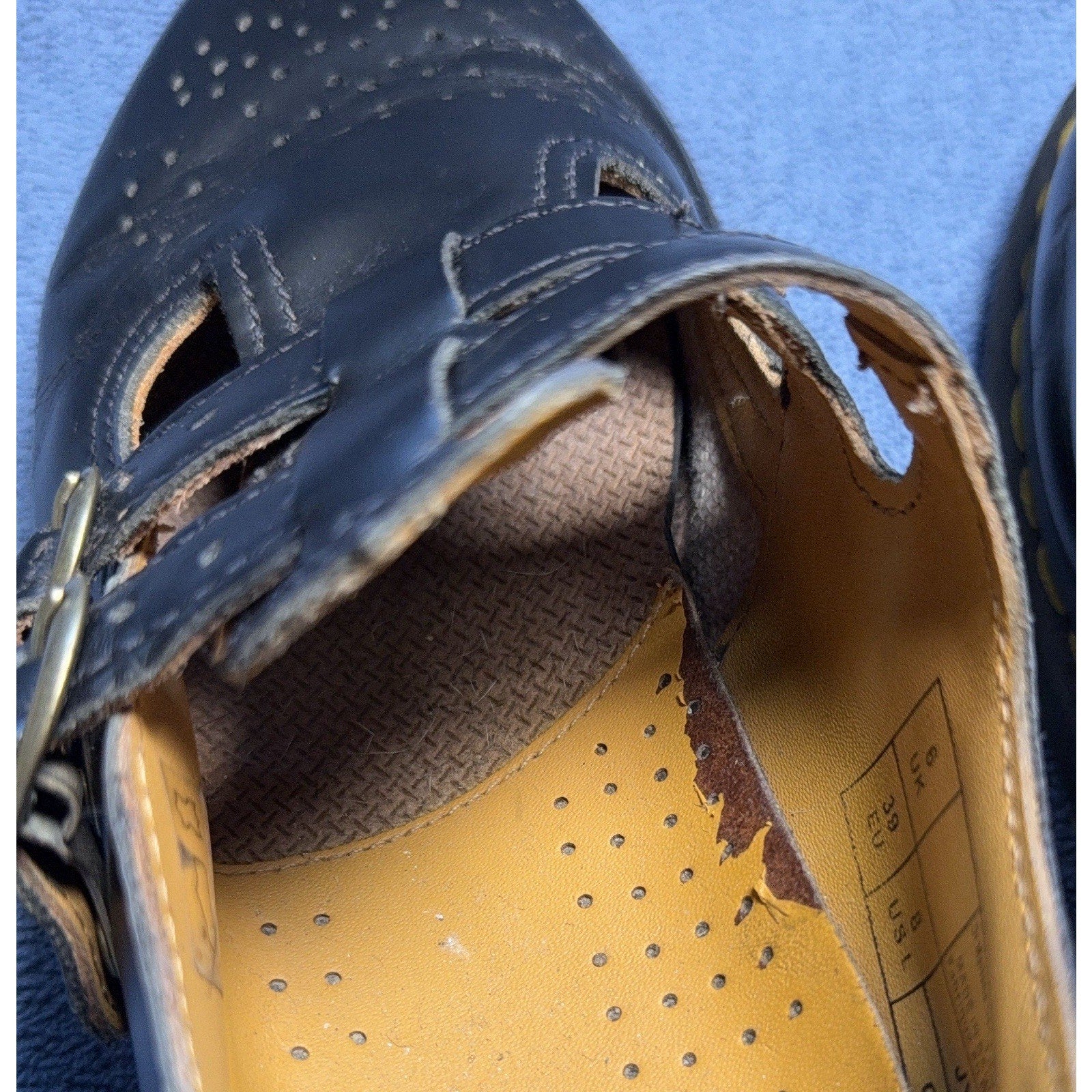 Dr Martens 8065 12916 Mary Jane Shoes Women's 8 Black Leather Double Buckle