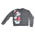 Disney Mickey Mouse Christmas Sweatshirt M Gray Santa Hat Scarf Holiday Graphic