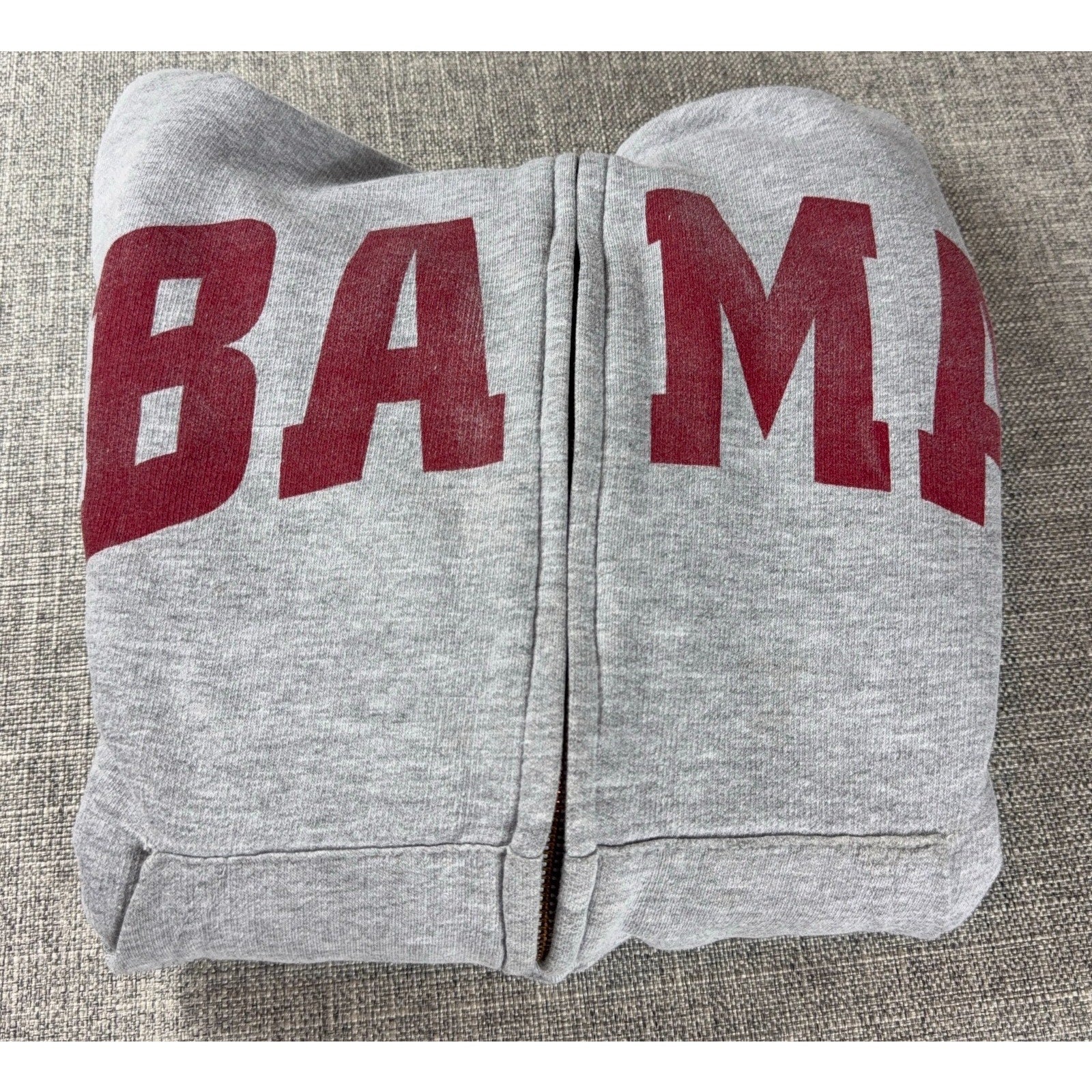 Alabama Crimson Tide Hoodie Mens Medium Gray Full Zip MV Sport College NCAA