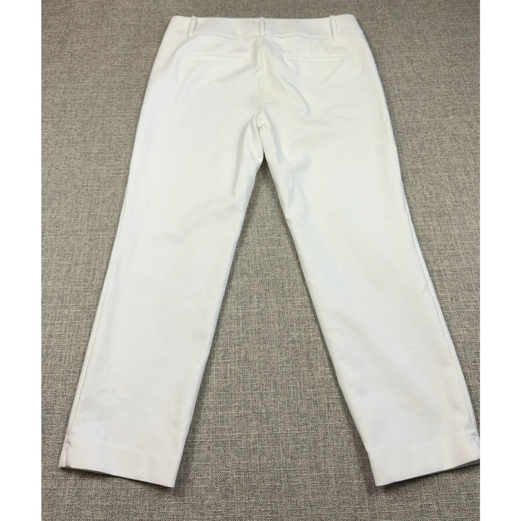Ann Taylor LOFT Marisa Women’s 8 White Cropped Straight Dress Pants 24" Inseam