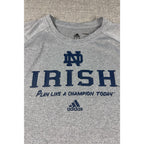 Adidas Notre Dame Fighting Irish Shirt Mens XL Gray ClimaLite Champion NCAA