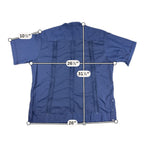 Dominguez Guayabera Shirt Mens 44 Blue 100% Cotton Made Mexico Yucatan 4 Pocket