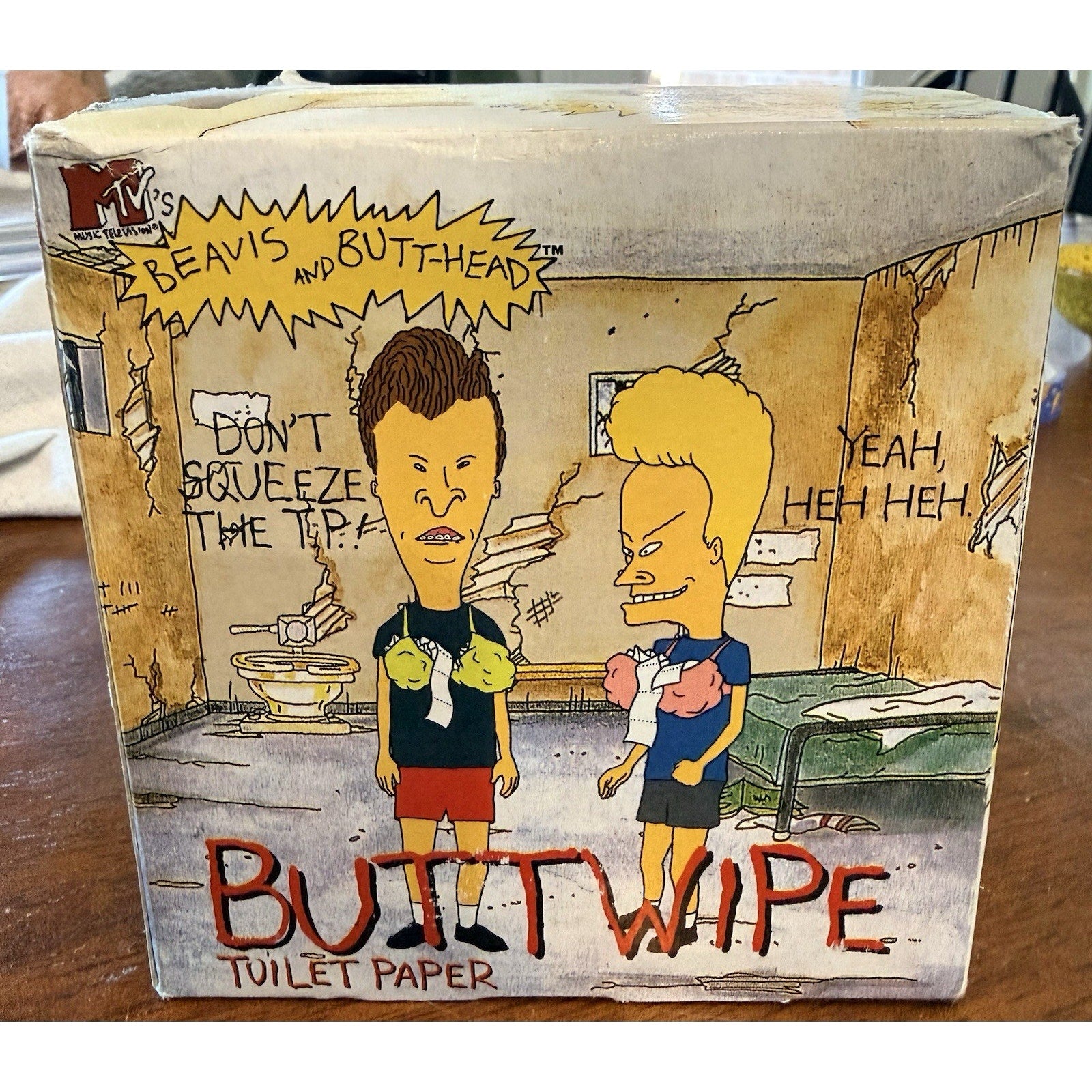 Vintage 1996 Beavis & Butt-Head Butt Wipe Toilet Paper Cornholio MTV Rare w/ Box