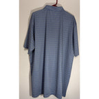 Donald Ross Golf Polo Shirt Mens XLT Blue Yellow Print Stretch Performance 1896