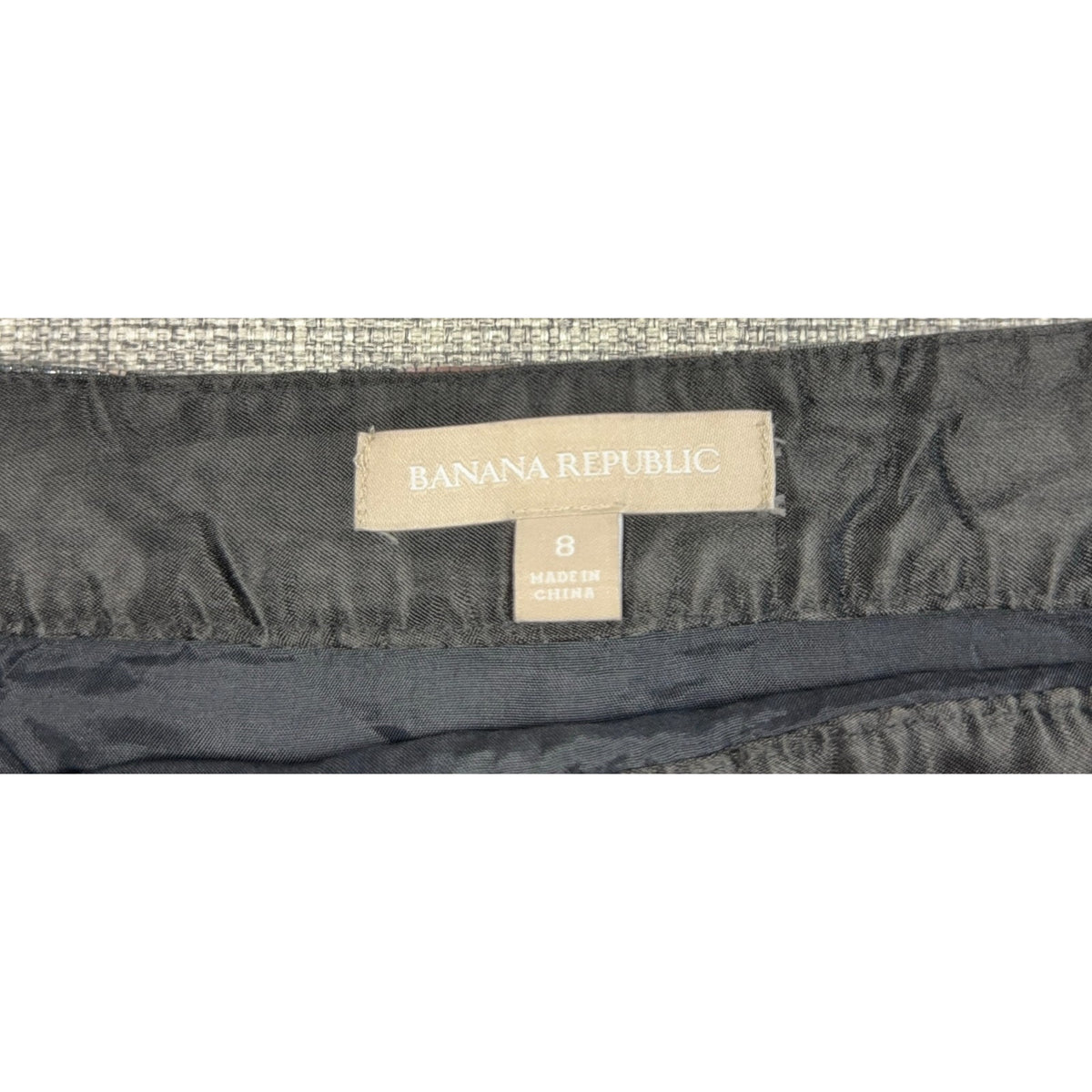 Banana Republic Skirt Womens 8 Black Silver Metallic Jacquard Mini Lined