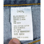 Cinch Men’s Jeans 32x32 Blue Denim Straight Leg Western Cowboy 100% Cotton