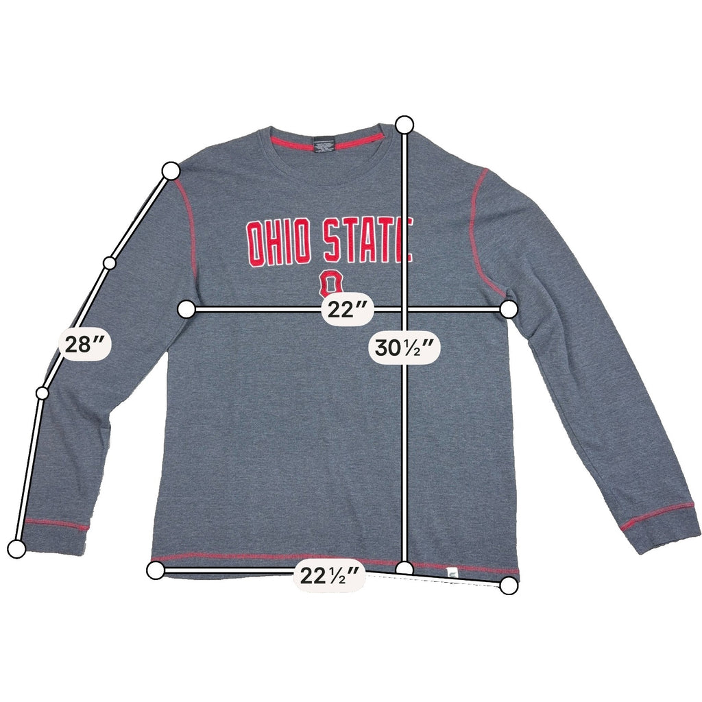 Ohio State Buckeyes Colosseum Thermal Shirt Men's XXL Gray Long Sleeve