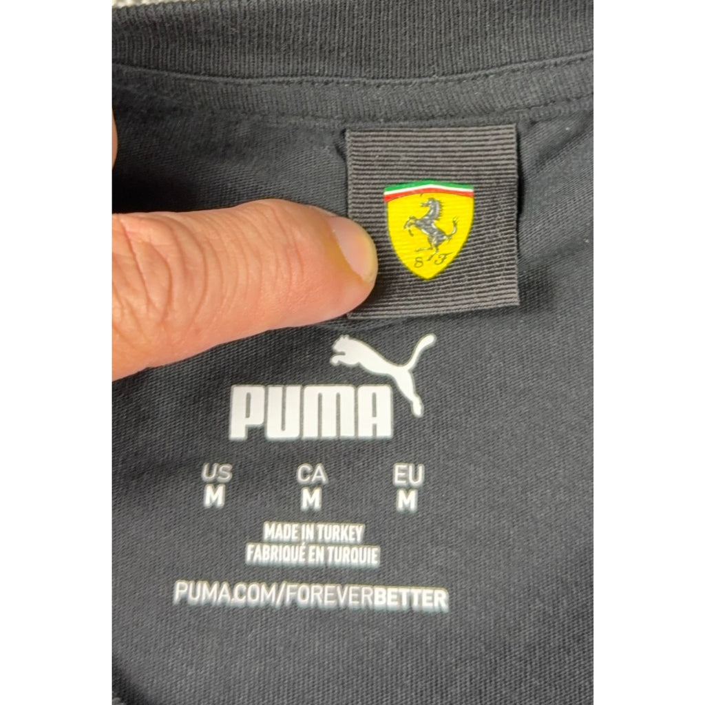 Puma Scuderia Ferrari T Shirt Mens M Black Shield Logo F1 Racing 620207-01