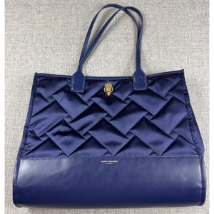Kurt Geiger London Navy Recycled Square Shopper Tote Quilted Eagle Bag