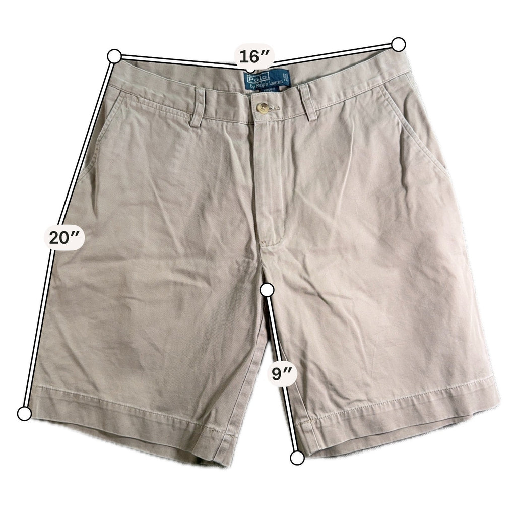 Polo Ralph Lauren Prospect Shorts Mens 32 Khaki Classic Chino Cotton 9 Inseam