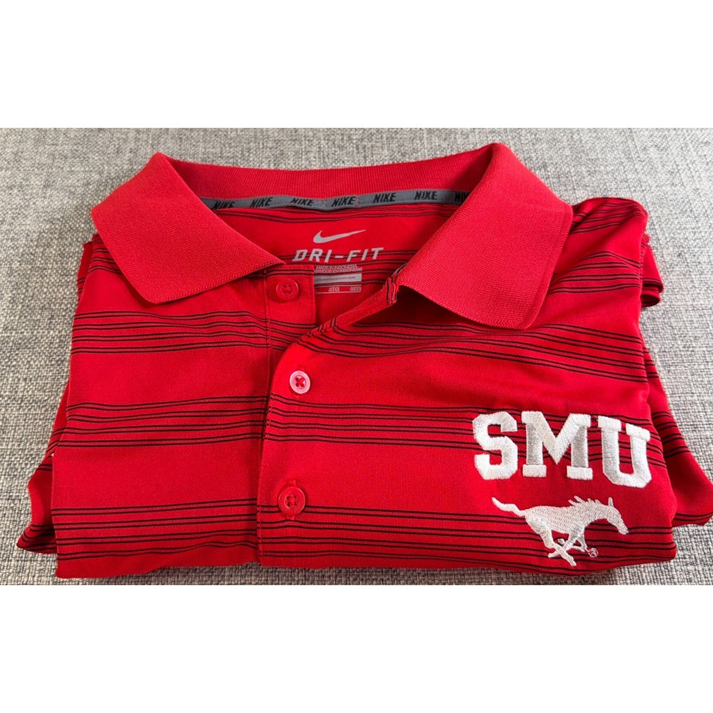 2 Nike SMU Mustangs Dri Fit Polos Men 3XL Red Blue NCAA Golf Shirt Lot