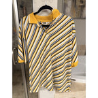 Vintage Y2K Old Skool Urban Wear Striped Polo Shirt Men’s 2XL Street wear