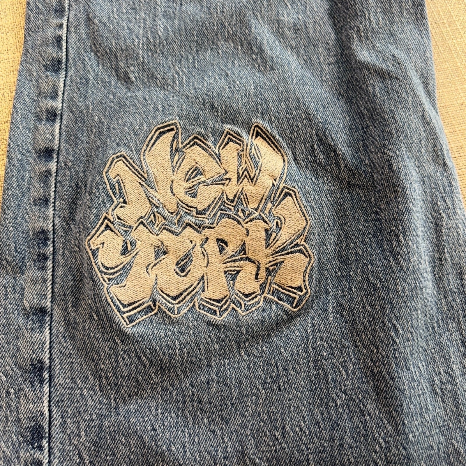 Hollister Super Baggy Jeans 32x32 Y2K Skater Wide Leg New York Embroidered