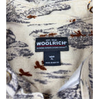 Woolrich Mens XL Hunting Shirt Pheasant Deer Wildlife Print Button Down Outdoor