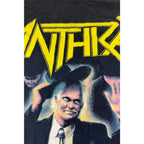 Anthrax Among The Living T Shirt M&O Gold Black Thrash Metal Band Tee XL