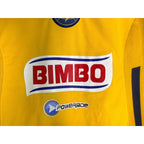 Club America JONA 7 Soccer Jersey Youth Large Yellow Blue BIMBO Mexico Futbol