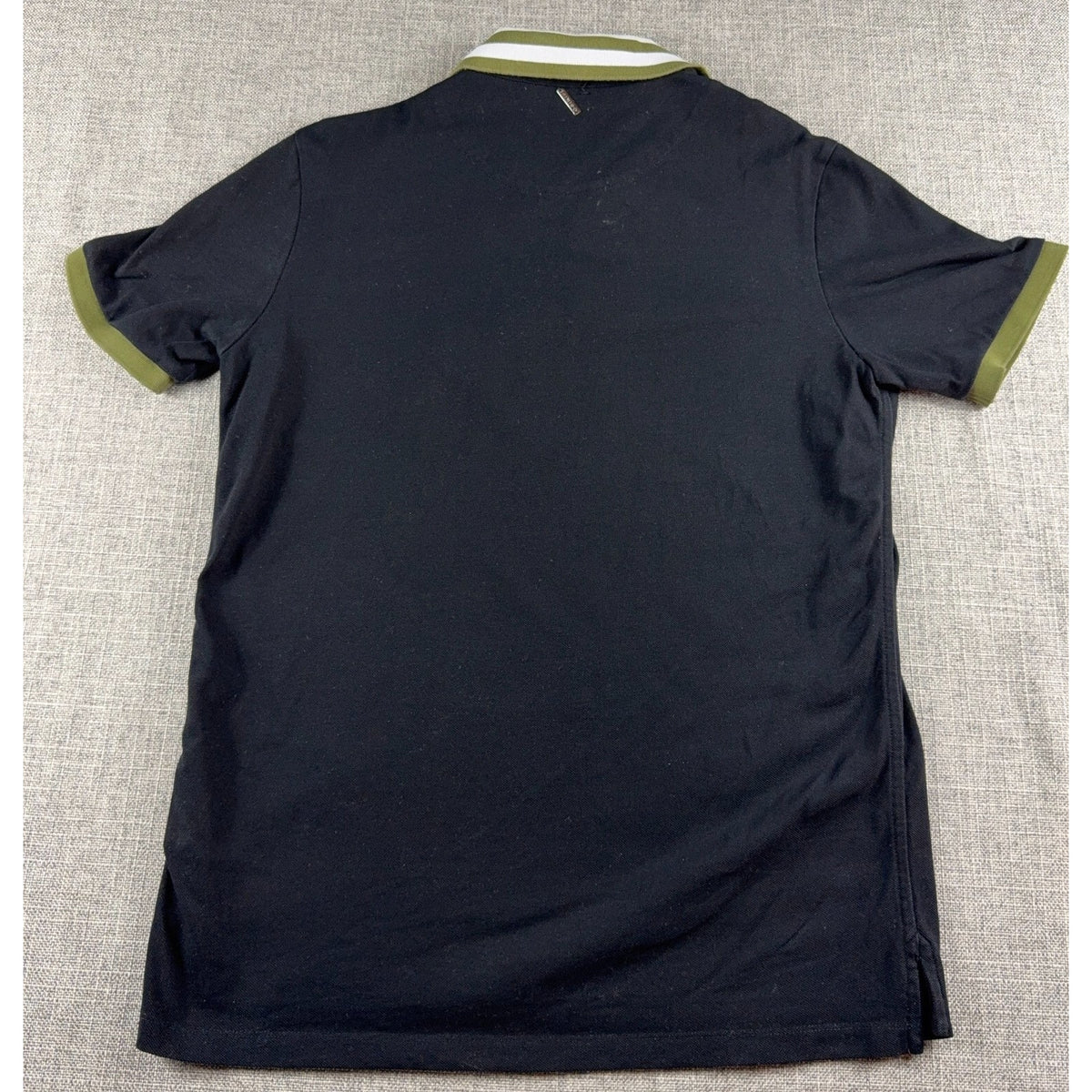 INIMIGO Contrast Heart Polo Shirt Men's L Black Olive Made in Portugal
