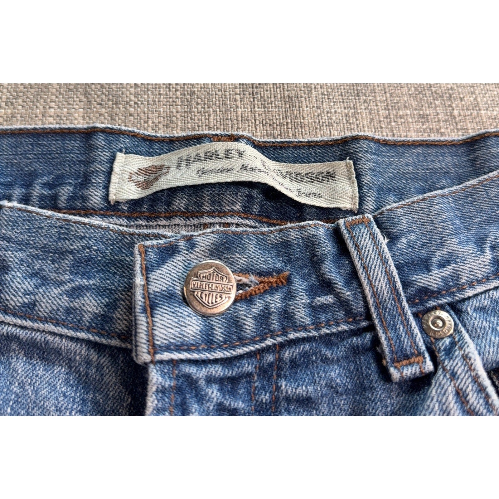 Harley-Davidson MotorClothes Jeans Womens 12 Light Wash Denim Biker Distressed
