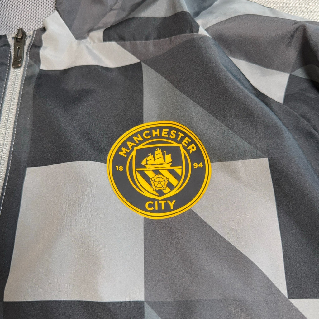 Puma Manchester City Jacket Mens L 2022/23 Pre Match Gray Geometric 769468-15