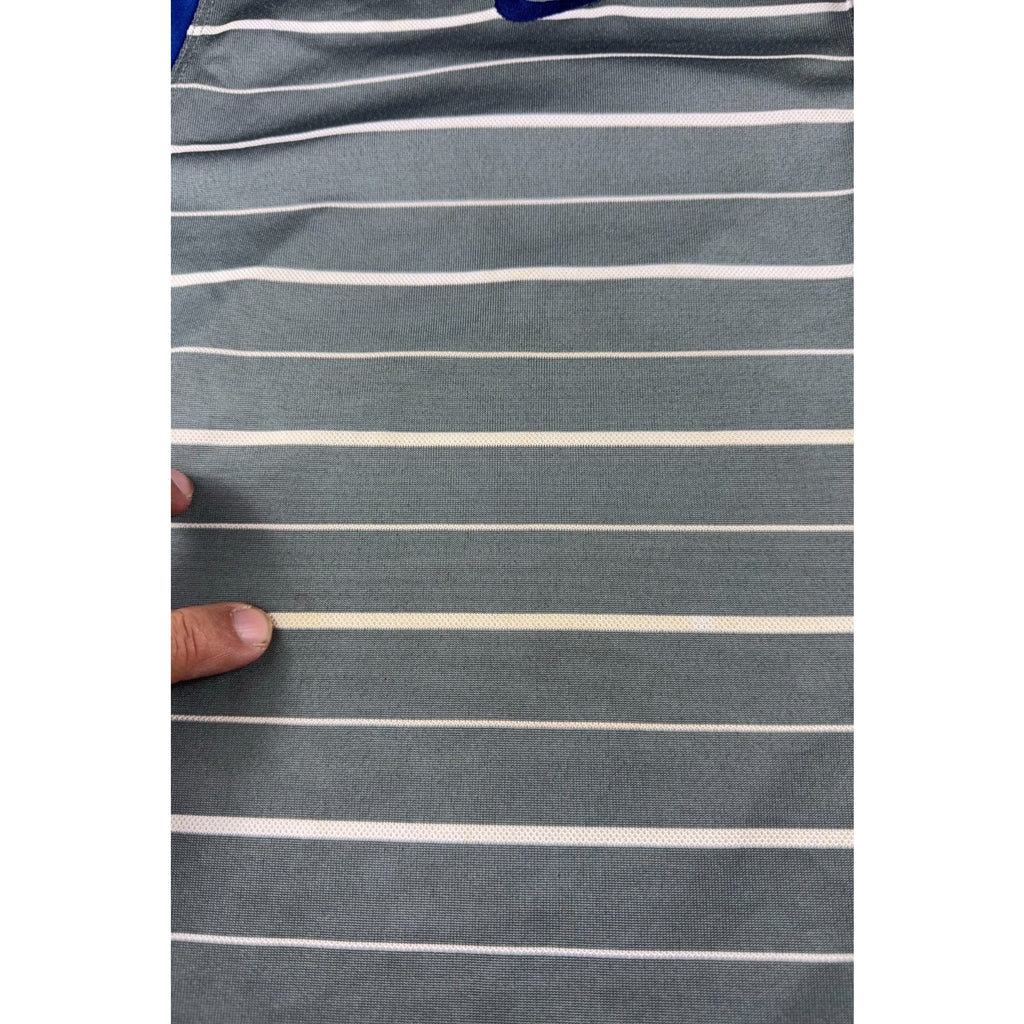 Nike Kansas City Royals Polo Mens XL Dri-FIT Gray Blue Striped MLB Golf
